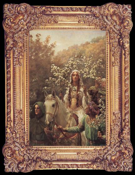 framed  John Collier Queen Guinever-s Maying, Ta024